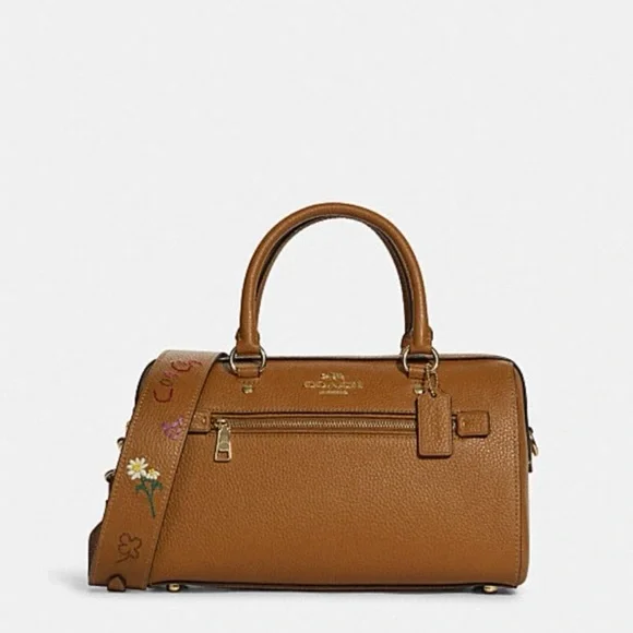 Authentic Coach Rowan Satchel With Diary Embroidery Medium Handbag Purse - Picture 2 of 13